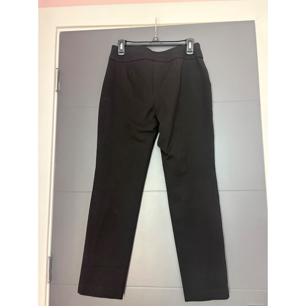 Chicos So Slimming Black Straight Leg Pull On Pants Size 0 Short Stretch Seamed - Picture 2 of 6